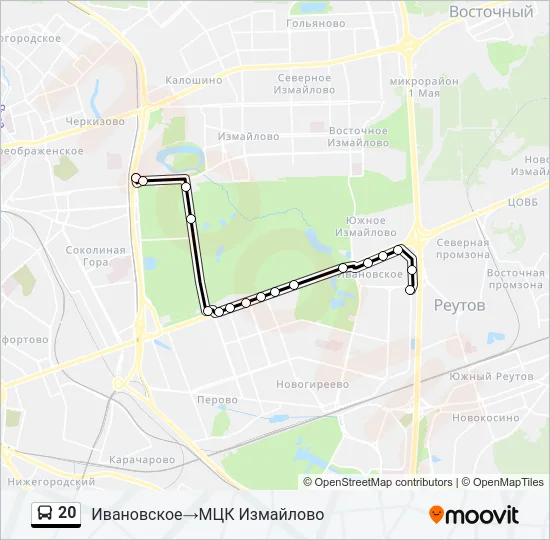 20 Bus Line Map
