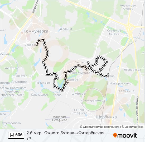 Автобус 636: карта маршрута