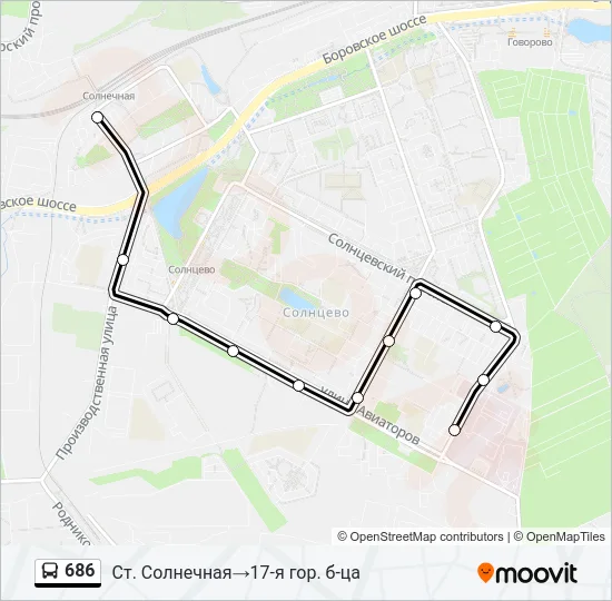 686 Bus Line Map