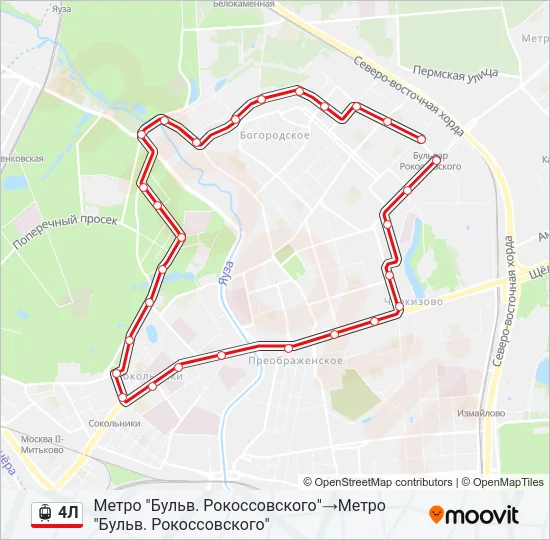 4Л Light Rail Line Map