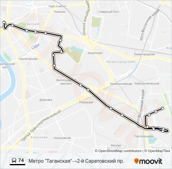 74 Bus Line Map