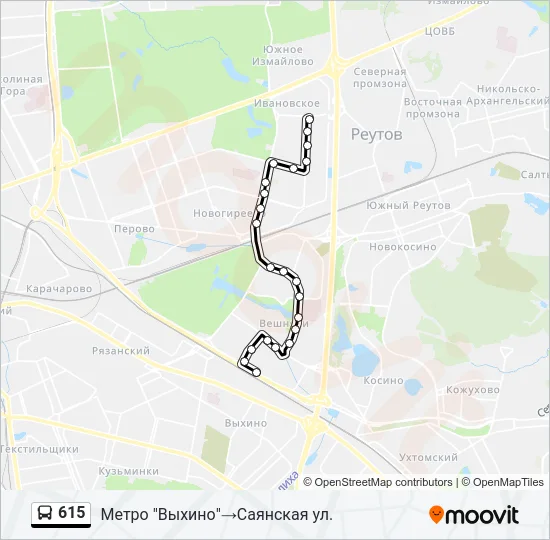 615 Bus Line Map
