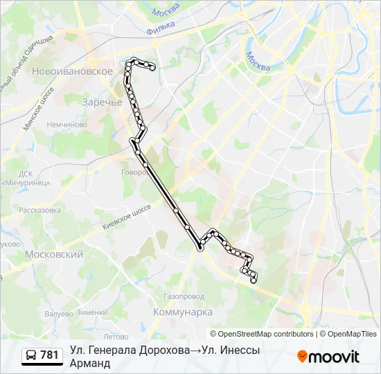 781 Bus Line Map