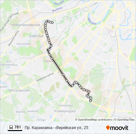 781 bus Line Map