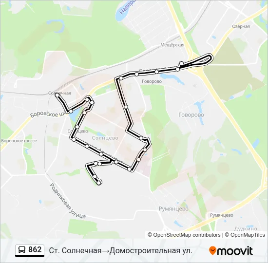 862 Bus Line Map