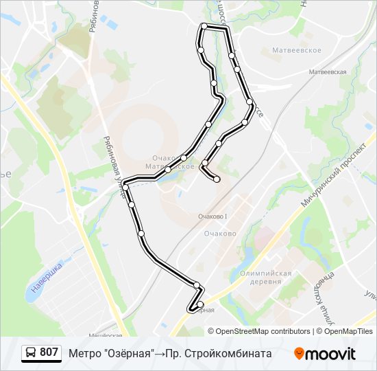 807 bus Line Map