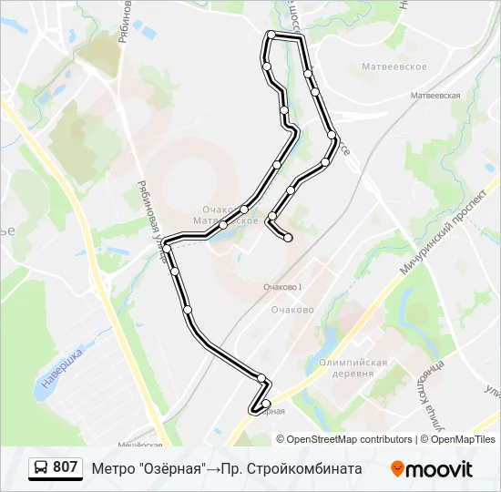 807 Bus Line Map