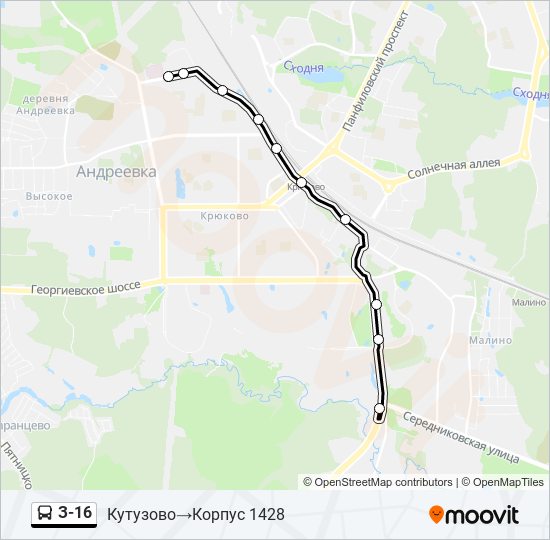 З-16 bus Line Map