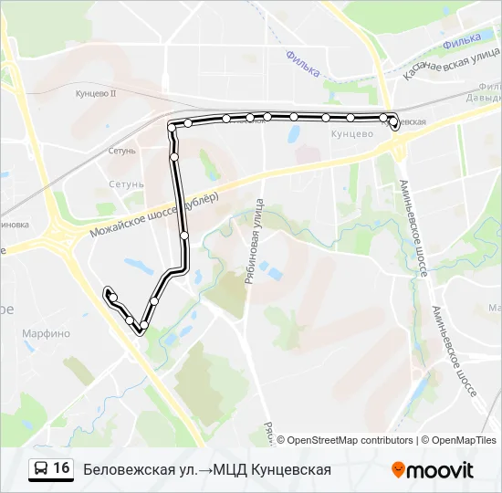 16 Bus Line Map