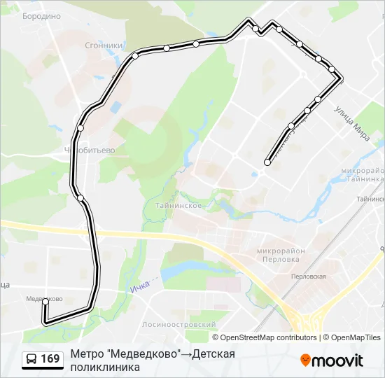 169 Bus Line Map