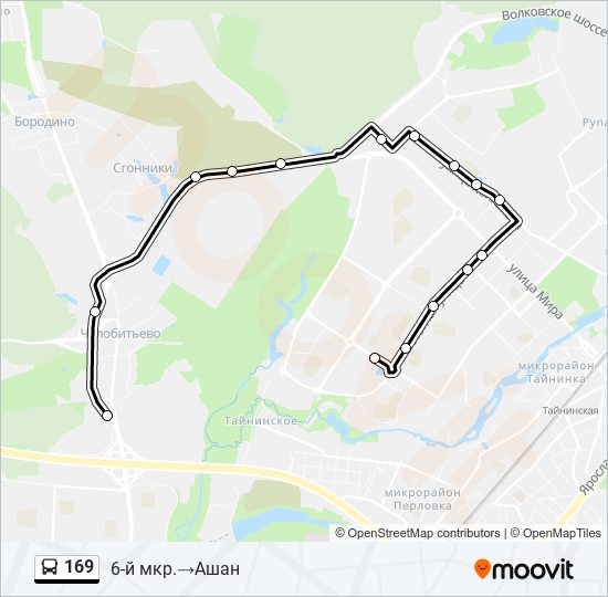 Автобус 169 маршрут остановки и расписание