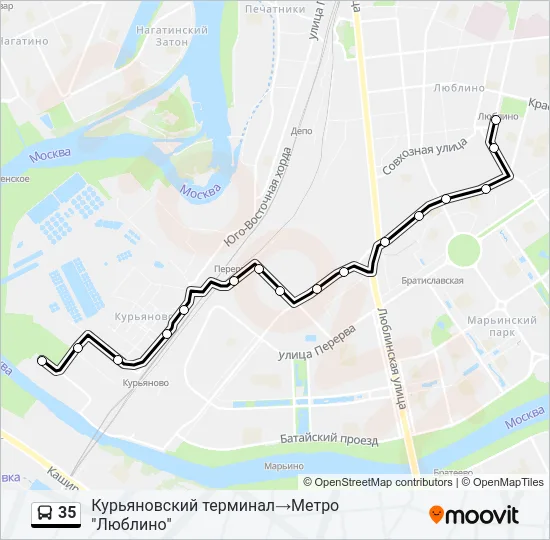 35 Bus Line Map