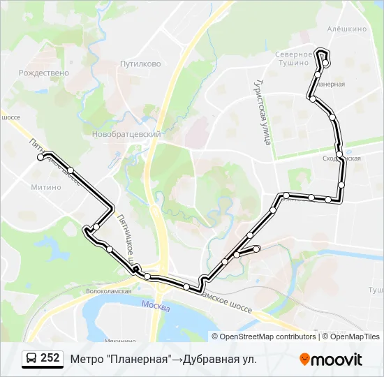 252 Bus Line Map