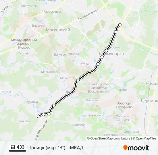 433 Bus Line Map