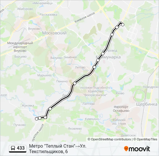 433 Bus Line Map