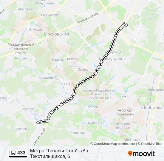 433 Bus Line Map