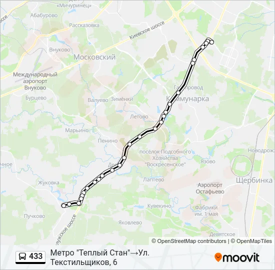 433 Bus Line Map