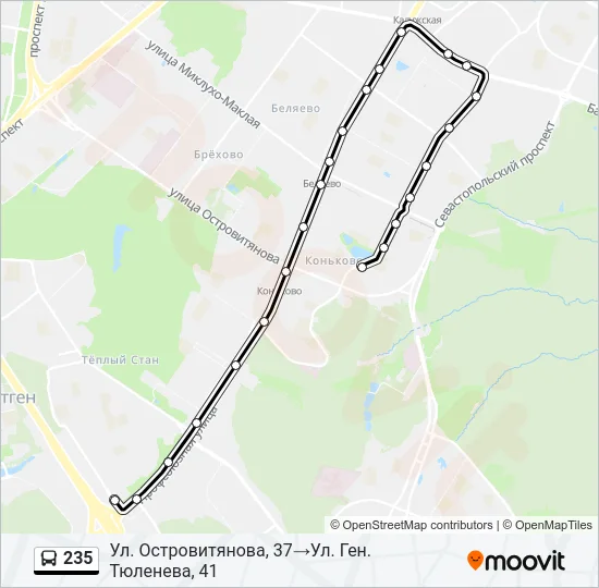 235 Bus Line Map