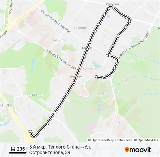 235 Bus Line Map