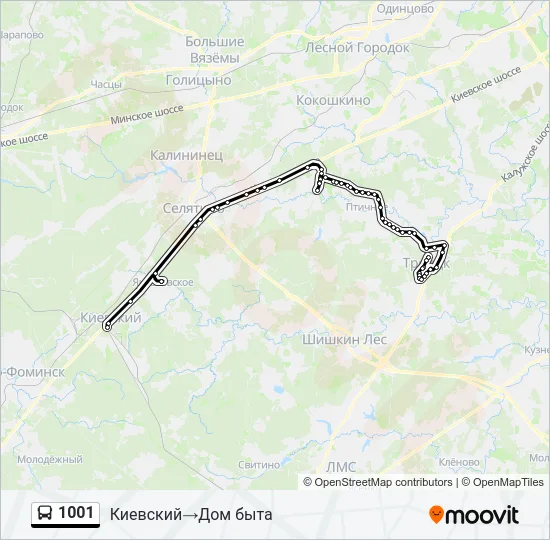 1001 Bus Line Map