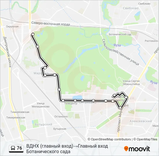 76 Bus Line Map