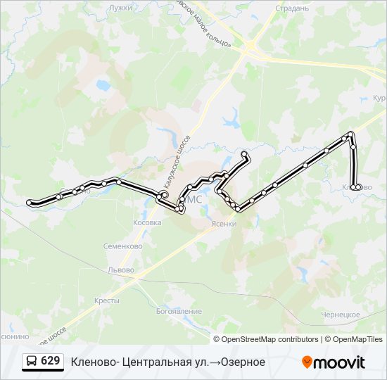 Автобус 629: карта маршрута
