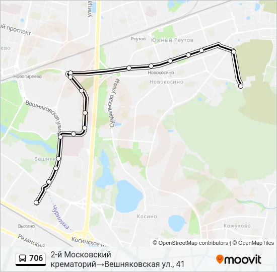 706 Bus Line Map