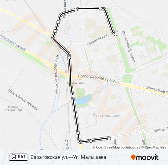 861 bus Line Map