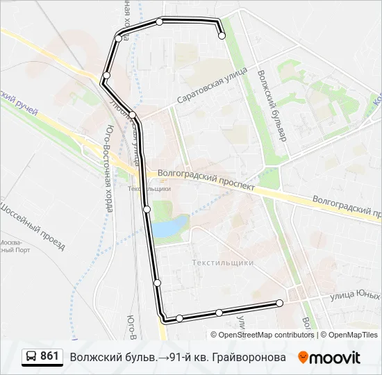 861 Bus Line Map