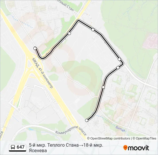647 Bus Line Map