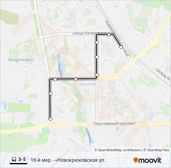Автобус З-5: карта маршрута
