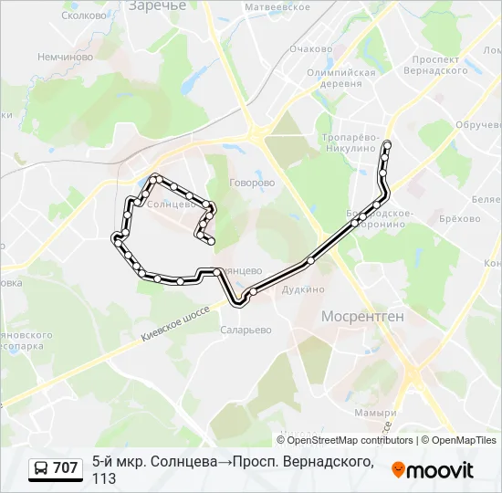 707 Bus Line Map