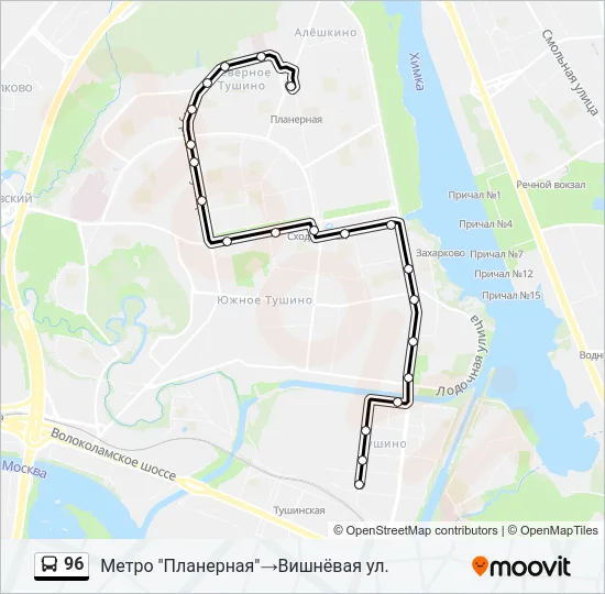 96 Bus Line Map