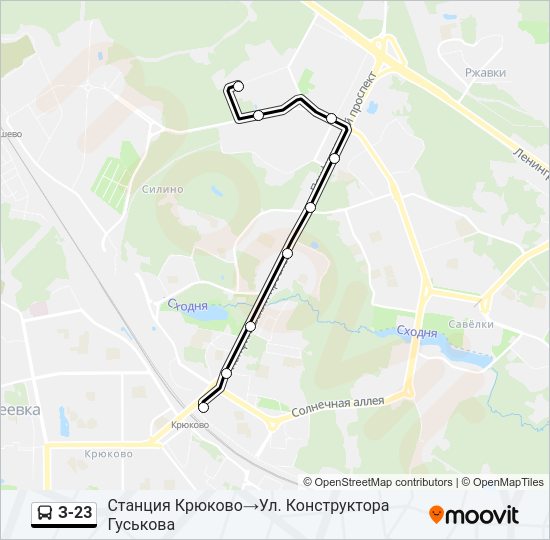 Автобус З-23: карта маршрута