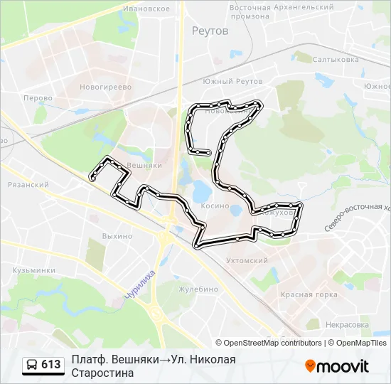 613 Bus Line Map