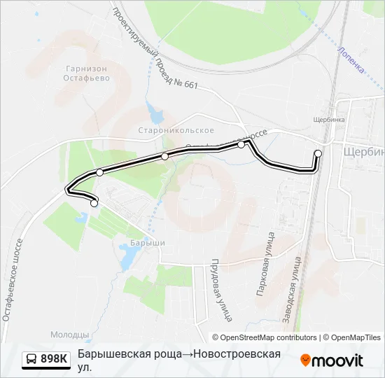 898К Bus Line Map