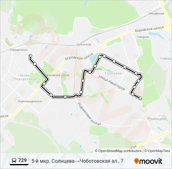 729 Bus Line Map