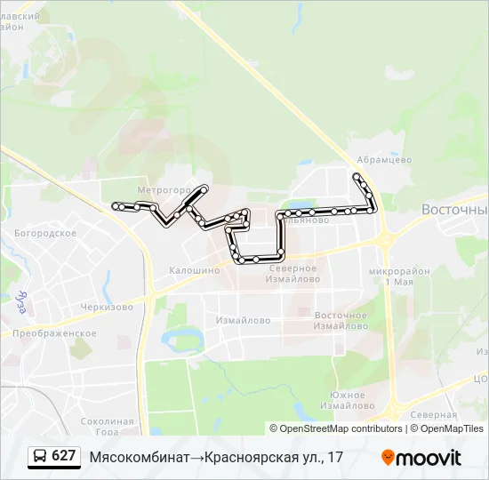 627 Bus Line Map