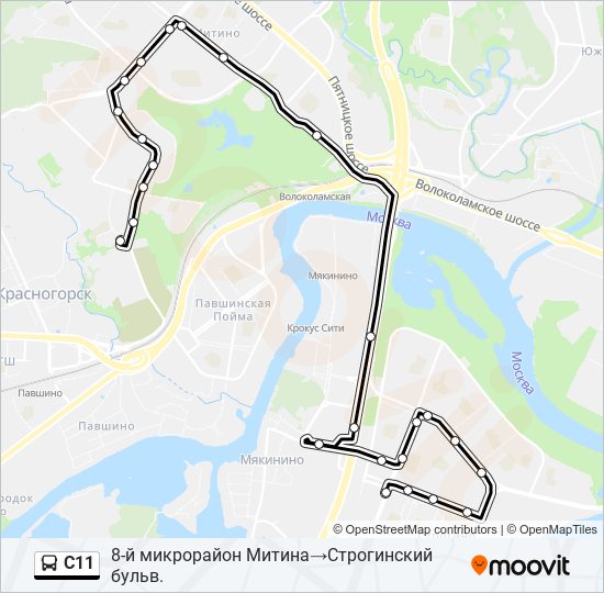 С11 bus Line Map