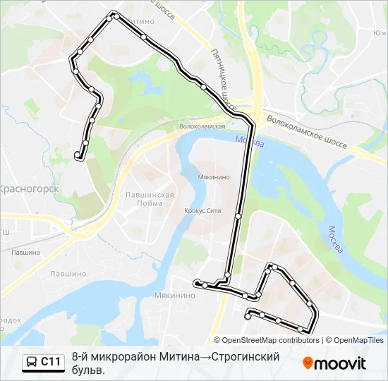 С11 Bus Line Map