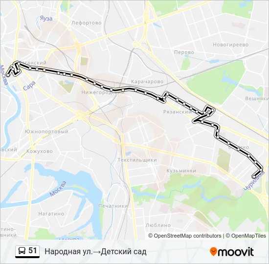 51 Bus Line Map