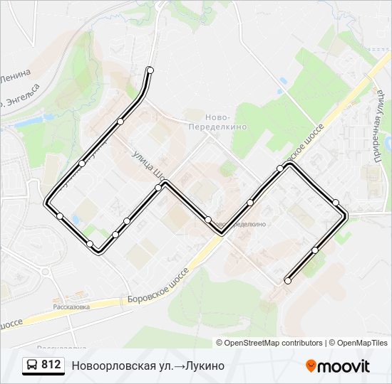Автобус 812: карта маршрута