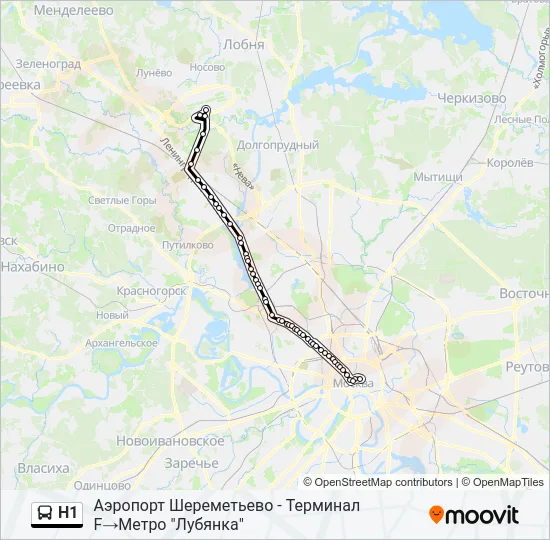 Н1 Bus Line Map