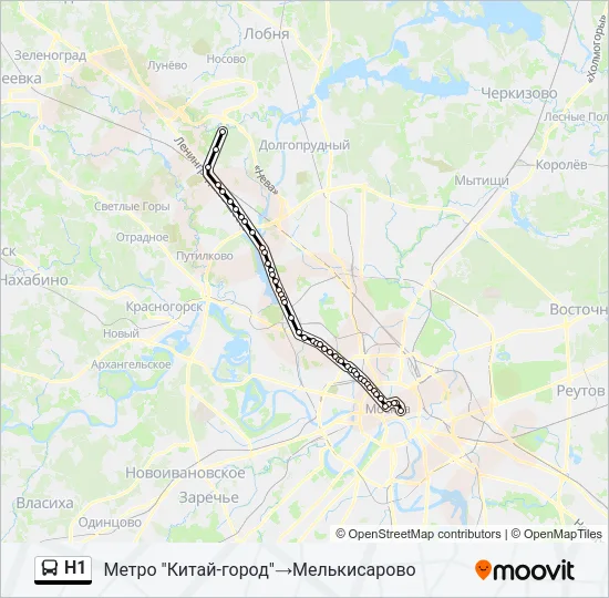 Автобус Н1: карта маршрута