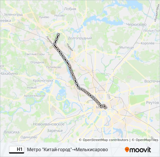 Расписание автобуса №Н1 г.Москва