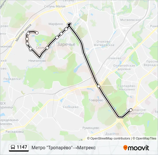 1147 Bus Line Map