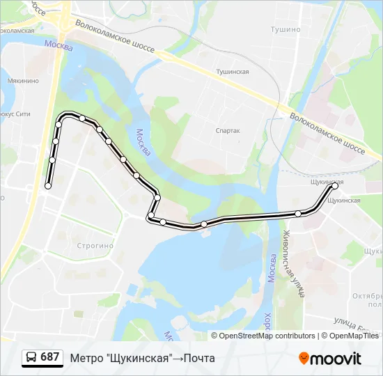687 Bus Line Map