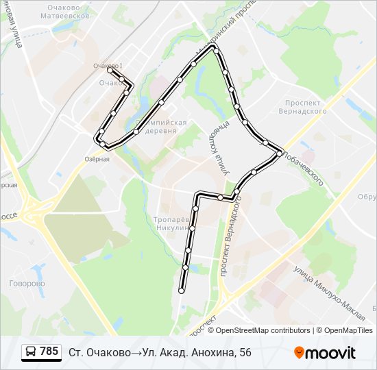 785 bus Line Map