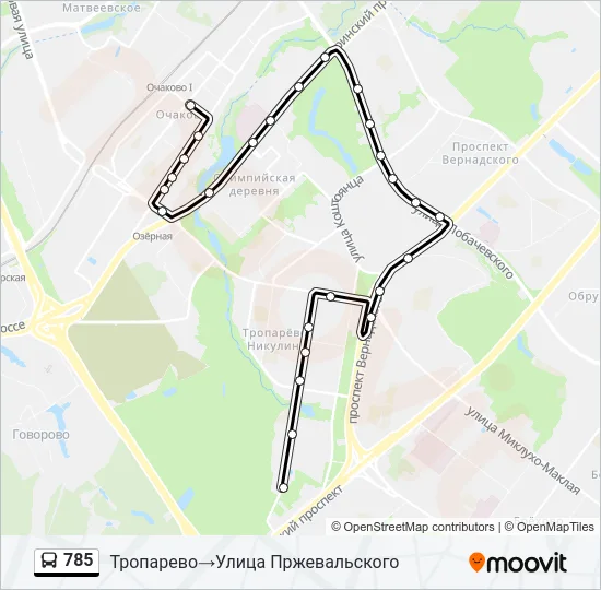 785 Bus Line Map