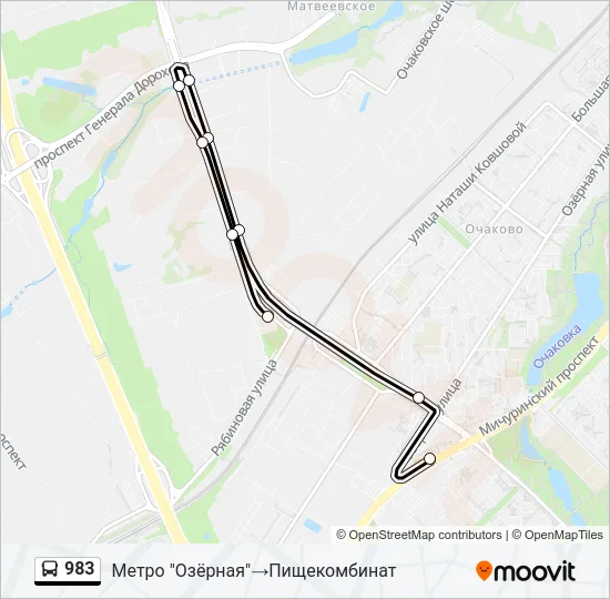 983 Bus Line Map